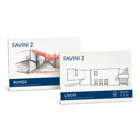 Cartangolo da disegno Favini 2 f.to 24x33 cm 20 fogli da 110 g/m2 ruvido neutro - A142514